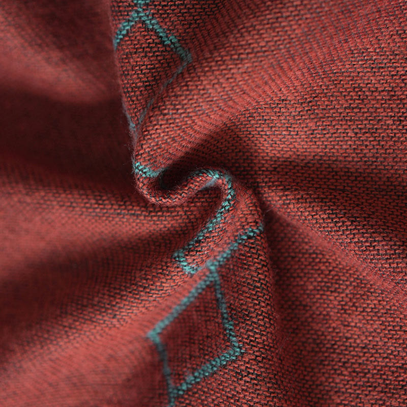 Buddha Stones Tibetan Shawl Striped Diamond Pattern Winter Warm Soft Scarf Tibetan Shawl BS 6