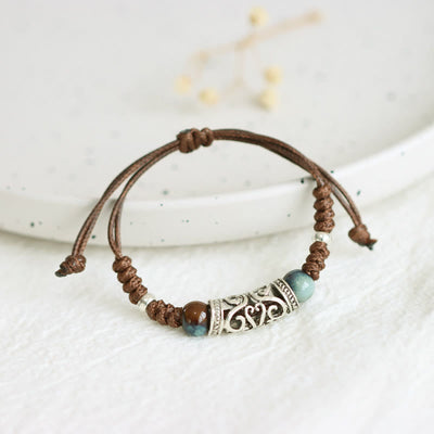 Buddha Stones Tibet Ceramic Bead Wealth String Bracelet Bracelet BS 1