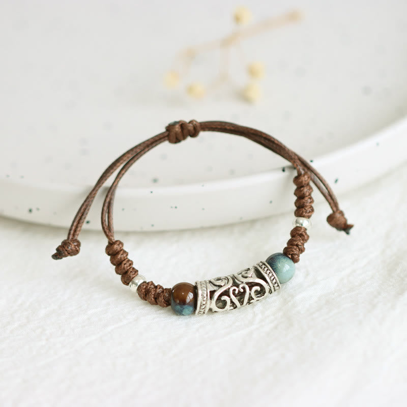 Buddha Stones Tibet Ceramic Bead Wealth String Bracelet Bracelet BS 1
