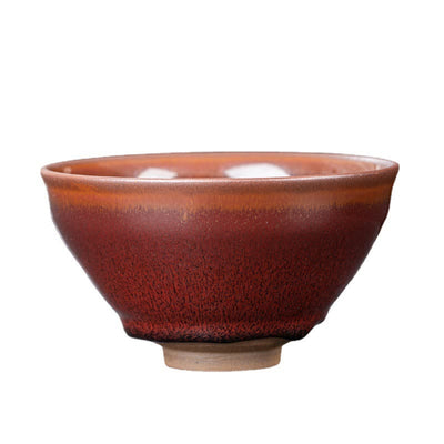 Buddha Stones Vintage Red Brown Chinese Jianzhan Porcelain Teacup Kung Fu Tea Cup Jian Zhan Tea Cup BS 6