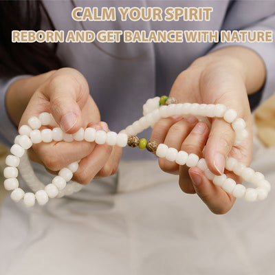 Buddha Stones "Hoping for Serenity and Mindfulness" Bodhi Lotus Mala Includes Gift Message Card - image 24