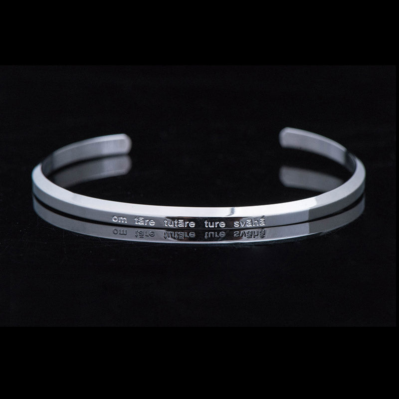 Foviel Six True Words Engraving Titanium Steel Blessing Protection Bracelet