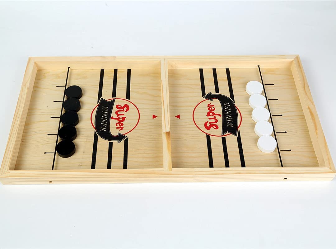 Juego de mesa Fidtoy Fast Sling Puck – Juego de mesa familiar de madera