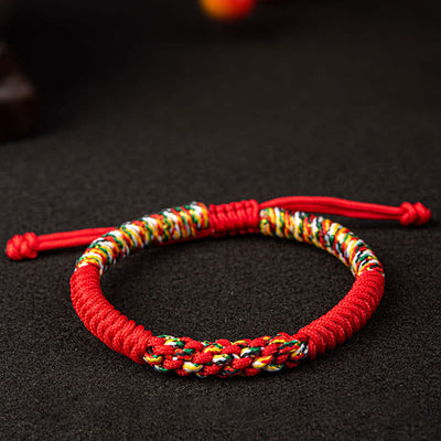 Buddha Stones Tibetan Handmade Colorful King Kong Knot Luck Braid String Bracelet Bracelet BS 4