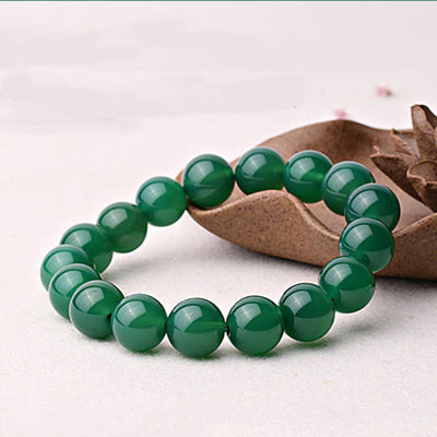 Bracelet de soutien en agate verte naturelle Foviel
