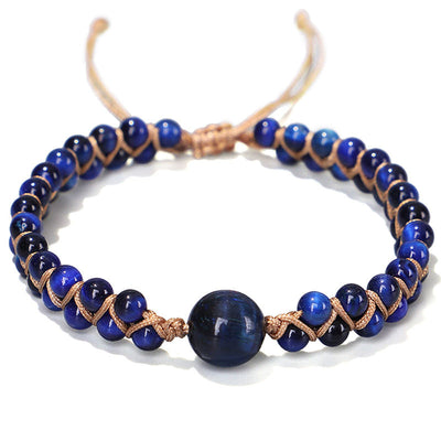 Buddha Stones Divine Blue Tiger Eye Stone Protection Bracelet Bracelet BS Blue Tiger Eye