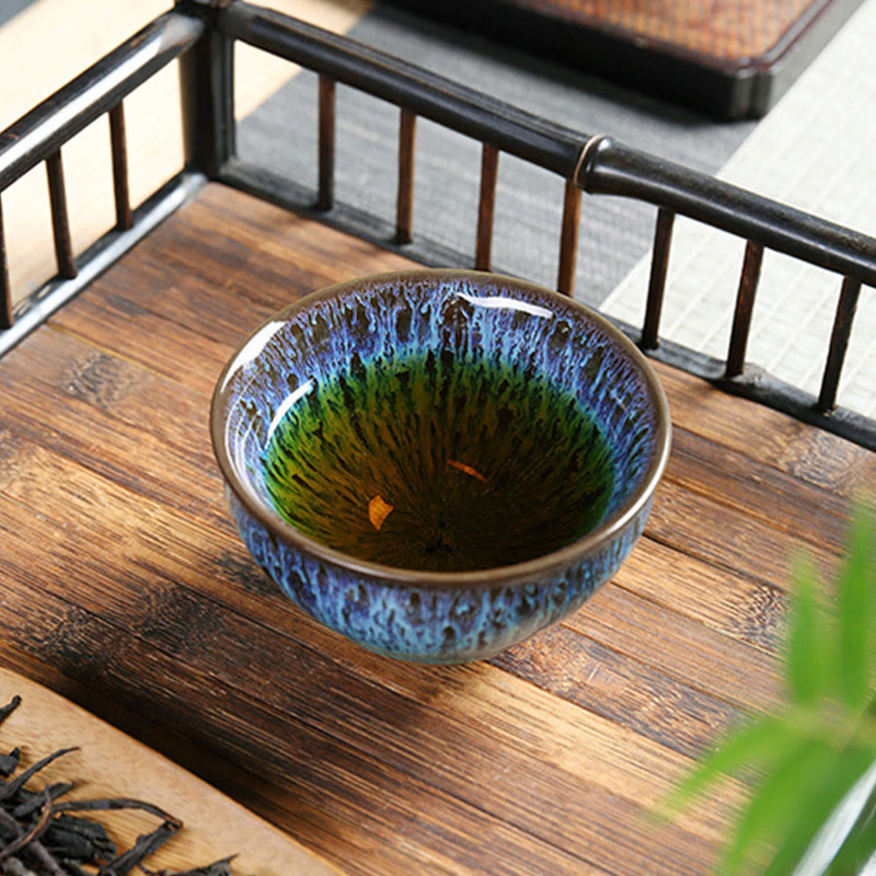 Buddha Stones Multicolor Ceramic Teacup Ocean Wave Tea Cups Cup BS 2