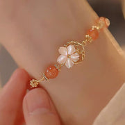 Bracelet de confiance fleur en agate rouge Foviel et tridacne