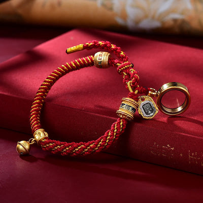 Foviel Tibetische Om Mani Padme Hum Geschnitzte Zakiram Göttin des Reichtums Charm Amulett Armband