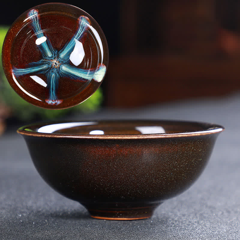Buddha Stones Colorful Ceramic Teacup Home Office Tea Cups - Blue&Red - image 54