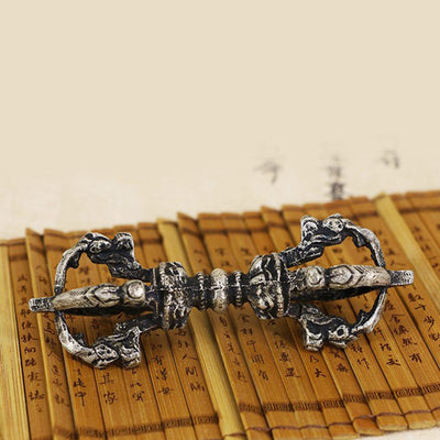 Buddha Stones Tibetan Meditation Bell and Vajra Dorje Copper Decoration Set Buddhist Supplies BS 4