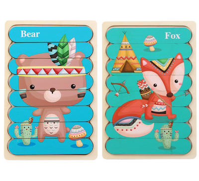 Juegos de rompecabezas Montessori reversibles (juego de 2)