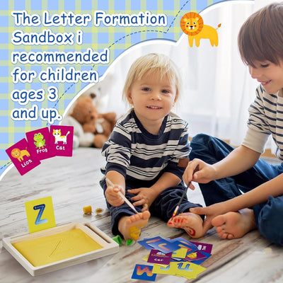 Fidtoy Montessori Wooden Sand Tray Tracing Preschool Kit for Kids Letter Number Pre Writing Practice Age 2-6