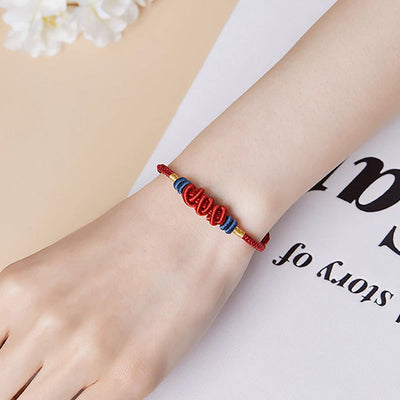 Buddha Stones 925 Sterling Silver Koi Fish Charm Wealth Success Braided Bracelet Bracelet BS 6