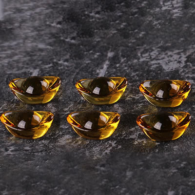 Buddha Stones Handmade Liuli Crystal Treasure Bowl Art Piece Home Decoration Decorations BS 9
