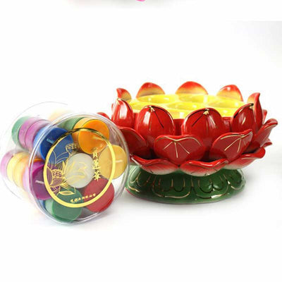 Buddha Stones Meditation Prayer Altar Lotus Flower Candle Holder Buddhist Temple Rituals Use Items Prayer Altar BS 11