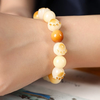 Buddha Stones Natural Bodhi Seed Sandalwood Lucky Cute Cat Head Paw Claw Peace Bracelet Bracelet BS 18