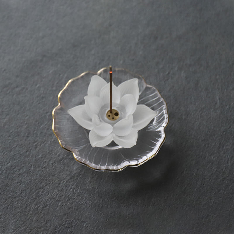 Buddha Stones Mini Lotus Liuli Crystal Healing Meditation Stick Incense Burner Decorations BS 11