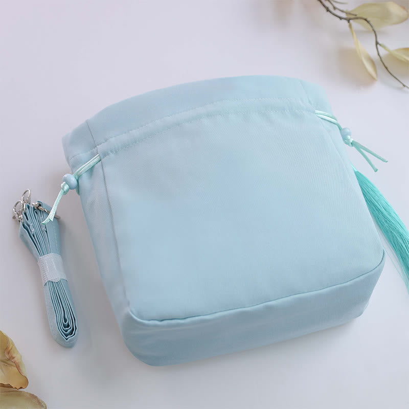 Buddha Stones Suzhou Embroidery Rabbit Lotus Epiphyllum Peony Magnolia Silk Tote Crossbody Bag Shoulder Bag Handbag Crossbody Bag BS 3
