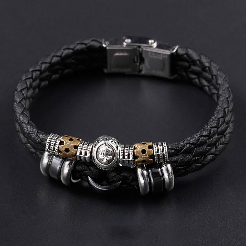 Buddha Stones 12 Constellations of the Zodiac Hematite Protection Bracelet Bracelet BS Libra
