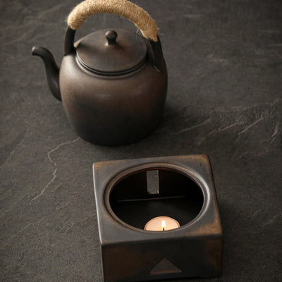 Buddha Stones Retro Brown Chinese Gongfu Tea Ceramic Kung Fu Teapot 700ml With Base Teapot BS 13
