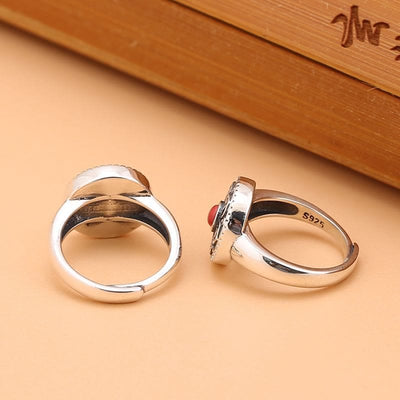 Buddha Stones Tibetan Om Mani Padme Hum Peace Rotatable Ring Ring BS 17
