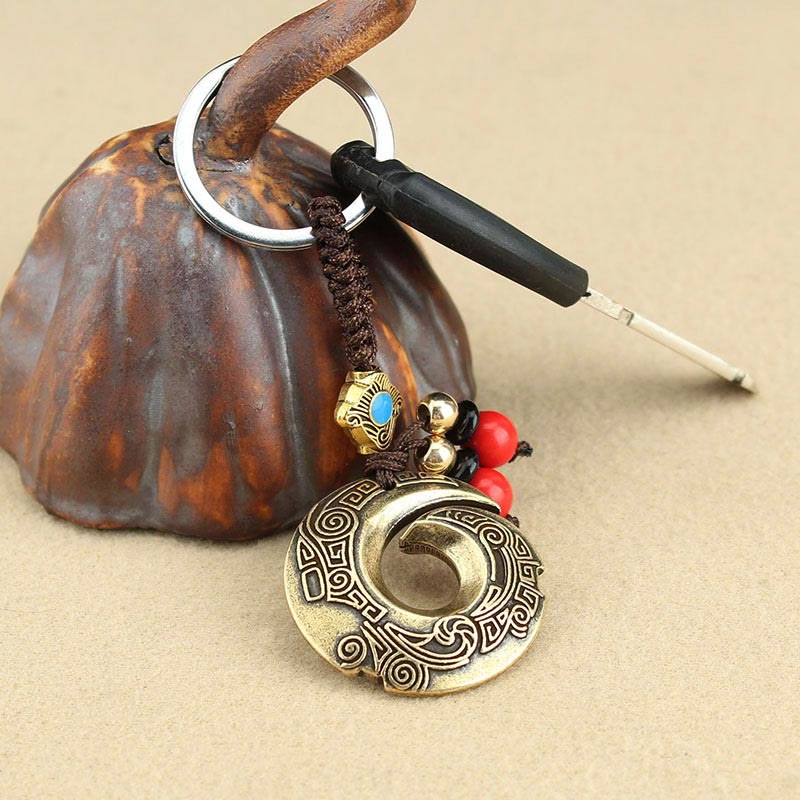 Buddha Stones Good Luck Fortune Copper Wealth Key Chain Key Chain BS 3
