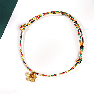 Buddha Stones Auspicious Fu Character Peace And Joy Luck Handmade Multicolored Child Adult Bracelet Bracelet BS Peace And Joy Colorful Rope Adult(Wrist Circumference 17-22cm)