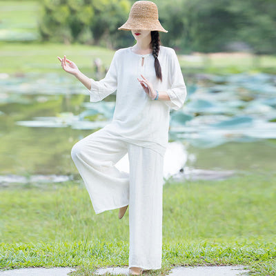Ensemble de vêtements pour femme pour la pratique matinale : Tai Chi, méditation, prière, zen et spiritualité