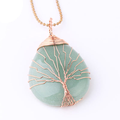 Buddha Stones Natural Quartz Crystal Tree Of Life Healing Energy Necklace Pendant Necklaces & Pendants BS 7