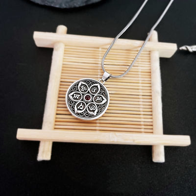 Buddha Stones Tibetan Om Mani Padme Hum Purity Necklace Pendant Necklaces & Pendants BS 5