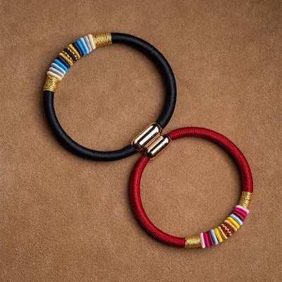 Buddha Stones Tibetan Handmade King Kong Knot Protection Magnetic Buckle Braided Bracelet Bracelet BS 14