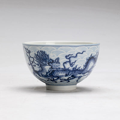 Buddha Stones Blue Dragon Design Ceramic Teacup Kung Fu Tea Cups Cup BS 3