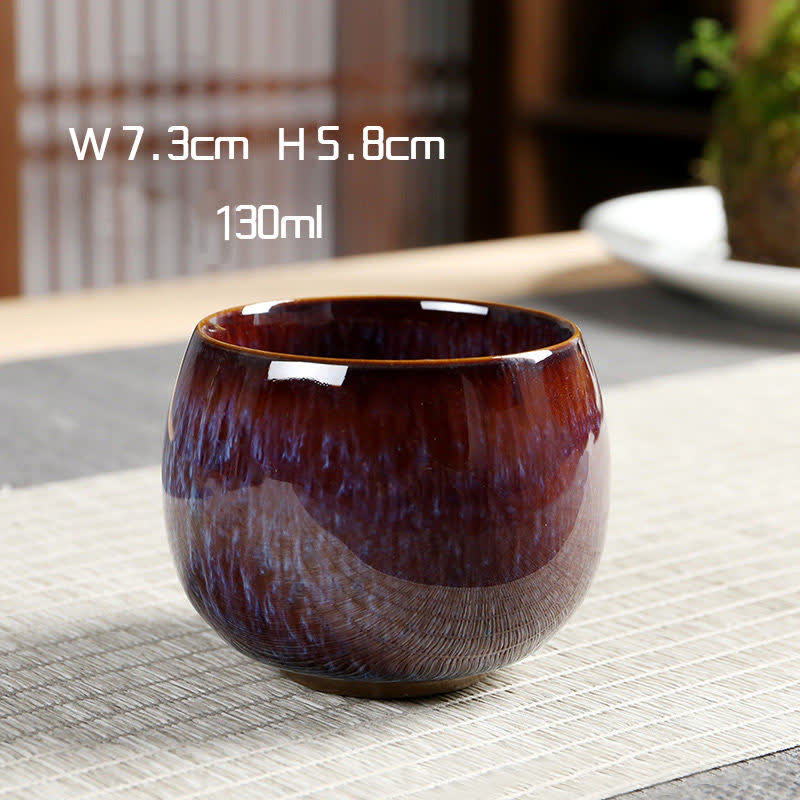 Buddha Stones Multicolor Ceramic Teacup Ocean Wave Tea Cups Cup BS Red