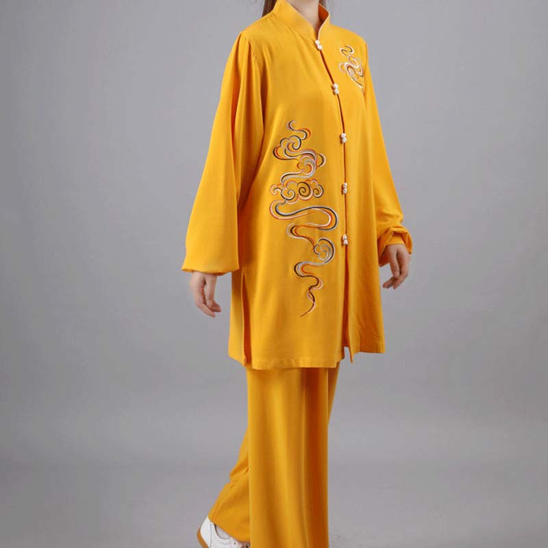 Buddha Stones Auspicious Clouds Embroidery Meditation Prayer Spiritual Zen Tai Chi Qigong Practice Unisex Clothing Set - image 10