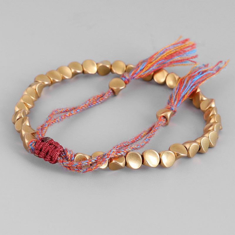 Buddha Stones Tibetan Copper Beads Healing Luck Bracelet Bracelet BS 3