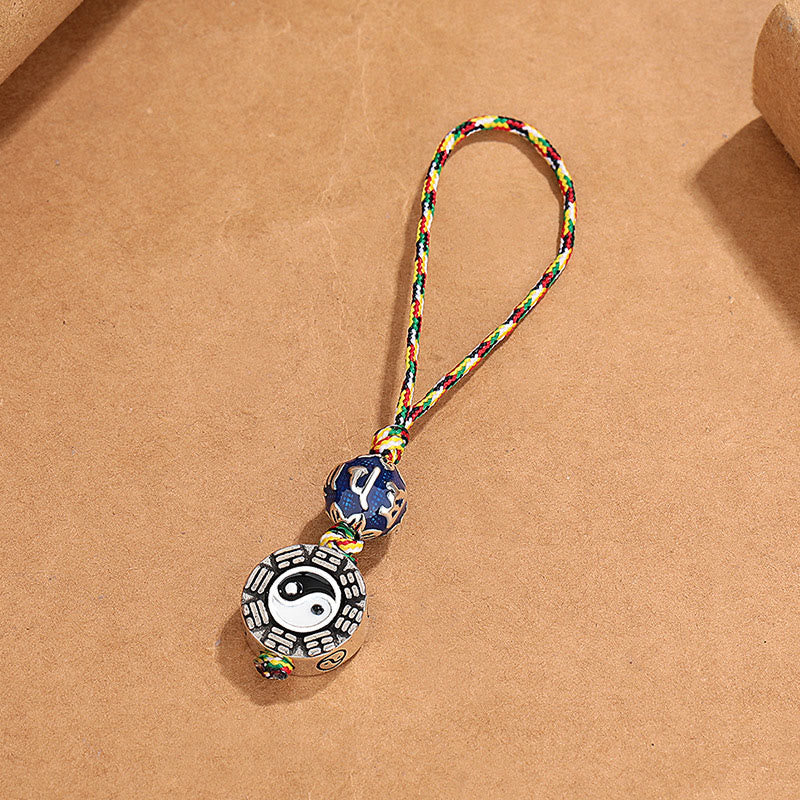 Buddha Stones Yin Yang Symbol Om Mani Padme Hum Bagua Copper Harmony Key Chain Key Chain BS 1