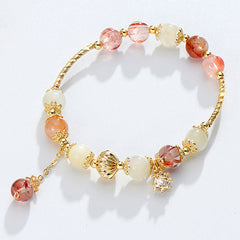 Buddha Stones Colorful Rutilated Quartz Cat Eye Zircon Auspiciousness Bead Bracelet Bracelet BS Rutilated Quartz(Auspiciousness♥Courage)