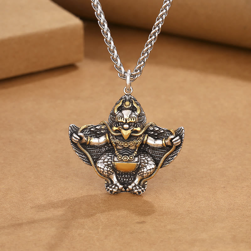 Buddha Stones Tibet Garuda Bird Copper Protection Necklace Pendant Necklaces & Pendants BS Garuda(Wisdom♥Protection)