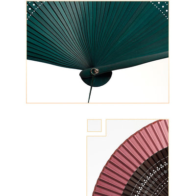 Buddha Stones Gradient Color Hollow Engraved Handheld Bamboo Folding Fan Folding Fan BS 6