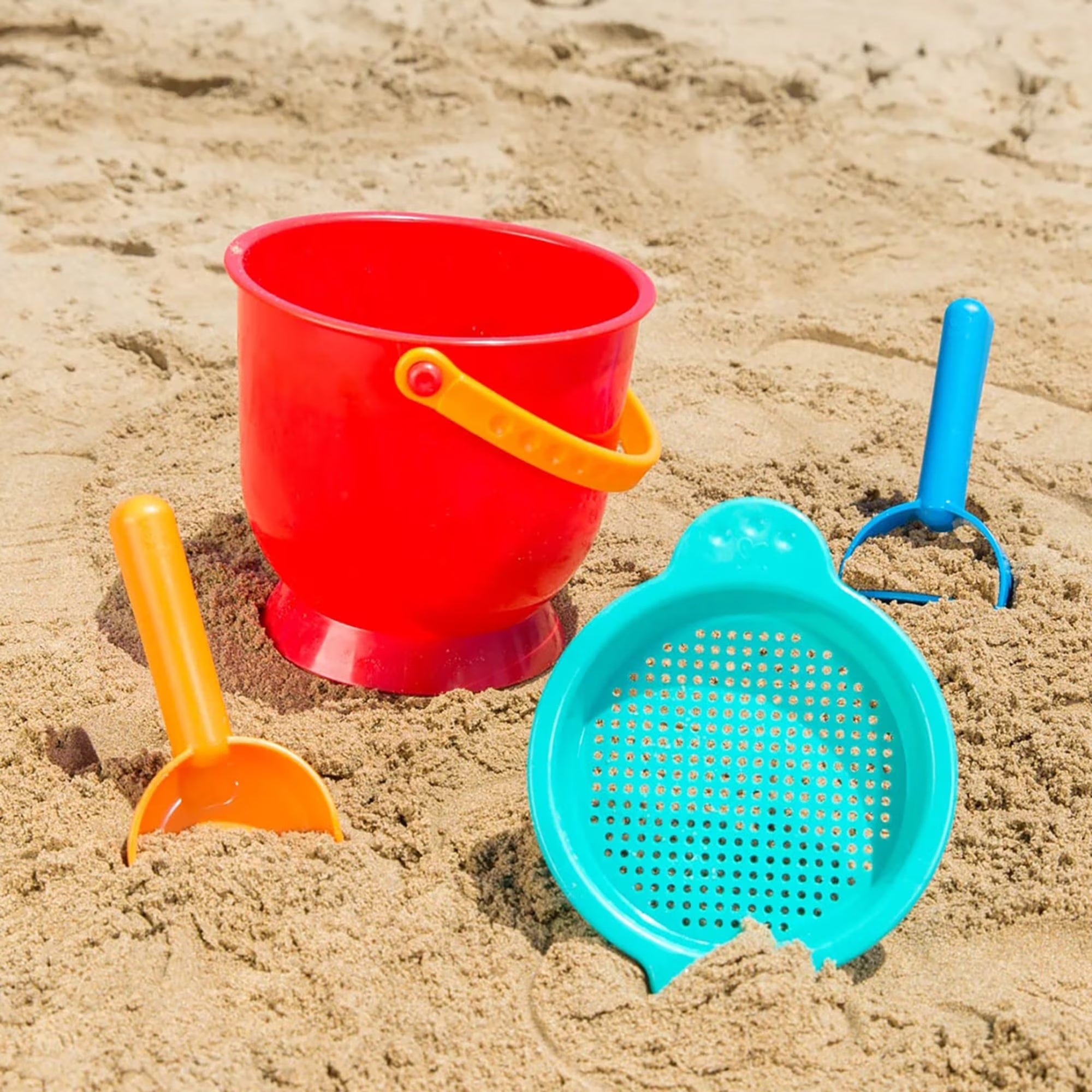 Fidtoy Beach Sand Toy Set Kids Bucket Shovel Rake Playset