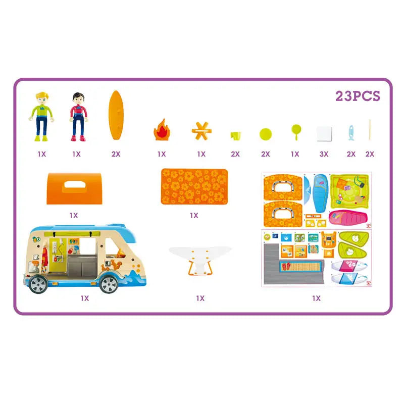 "Fidtoy Camper Van Playset - Imaginative Toy for Toddlers