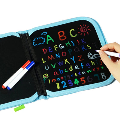 Fidtoy Reusable Drawing Slate Book for Kids – Erasable Doodle Book with Washable Markers, Portable Travel Drawing Pad, Dinosaur Theme, and Creative Writing Practice