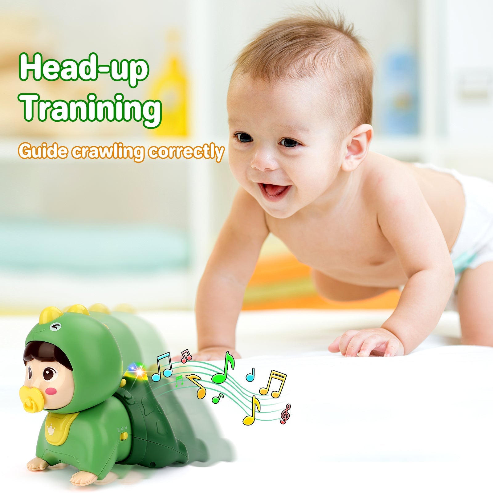 Crawling Baby Doll Toy with Music Light Interactive Educational Walking Dancing Sensory Toys Tummy Time Learning Toy For Toddlers