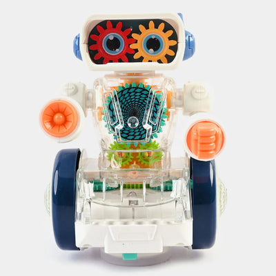 Fidtoy Dancing Robot Toy – Electric Walking Light Up Music Robot for Kids 3+