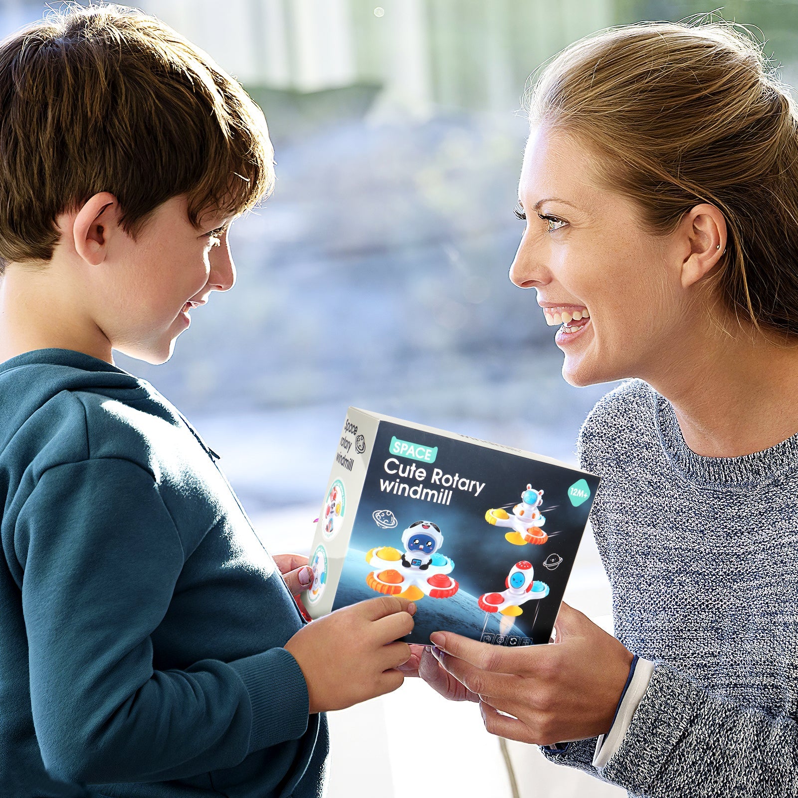 3PCS Jouets Fidget Spinner à Ventouse pour Enfants, Jouet Sensoriel Interactif pour Bébé, Jouet de Bain Pop Up