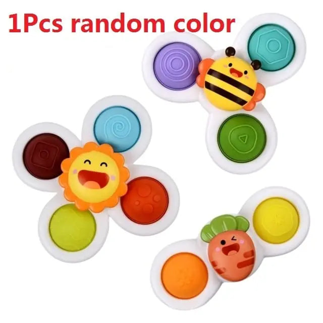 Fidtoy Bath Spinner for Bathtubs – Suction Cup Sensory Spinner Toy for Toddlers and Babies