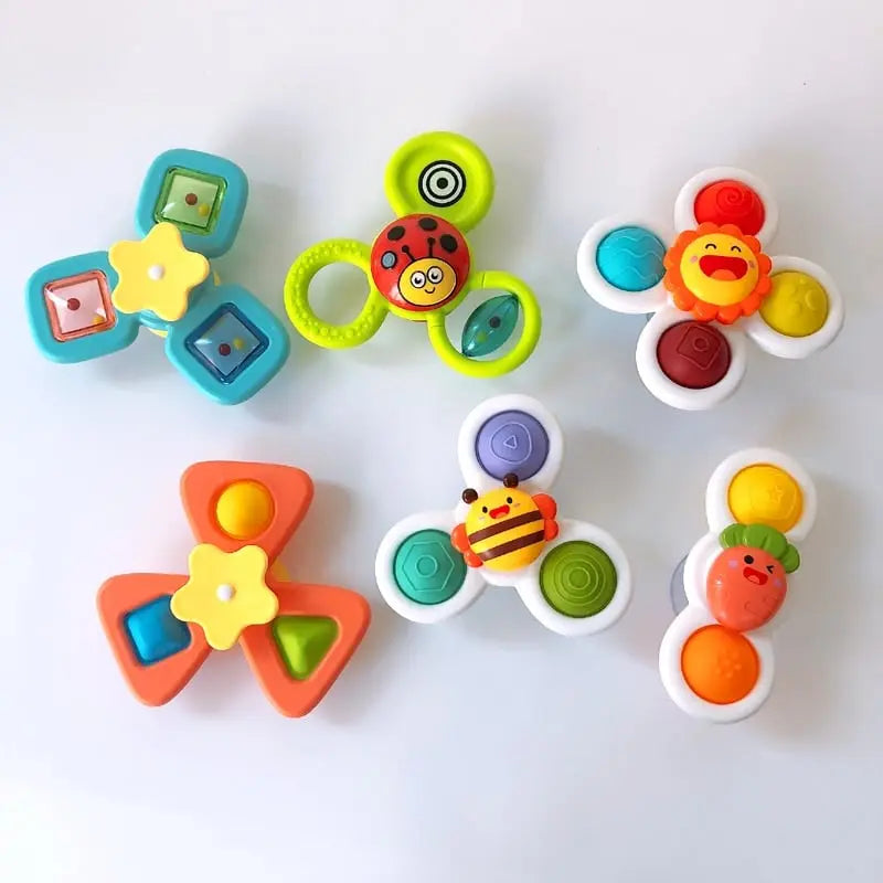 Fidtoy Bath Spinner for Bathtubs – Suction Cup Sensory Spinner Toy for Toddlers and Babies