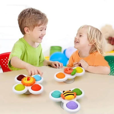 Fidtoy Bath Spinner for Bathtubs – Suction Cup Sensory Spinner Toy for Toddlers and Babies
