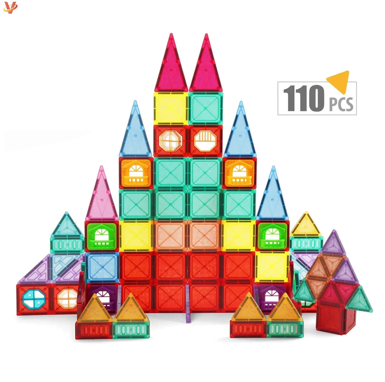 Juego de bloques de construcción magnéticos Fidtoy de 110 piezas para niños